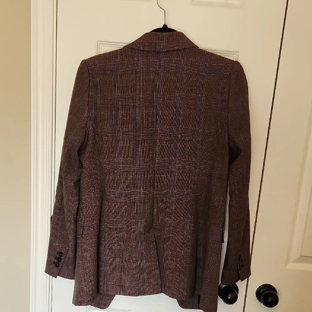 LOFT Textured Brown Double-Breasted Blazer - Picture 5 of 8